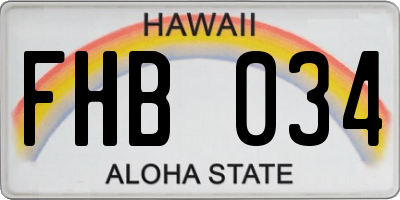 HI license plate FHB034