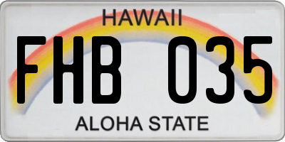 HI license plate FHB035