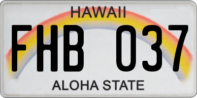 HI license plate FHB037
