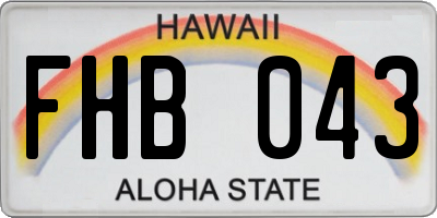 HI license plate FHB043