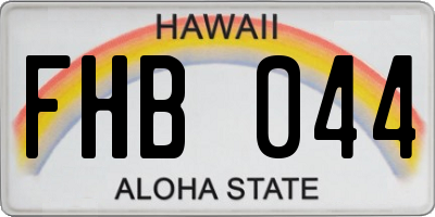 HI license plate FHB044
