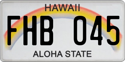 HI license plate FHB045
