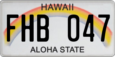 HI license plate FHB047