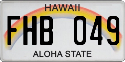 HI license plate FHB049