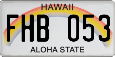 HI license plate FHB053