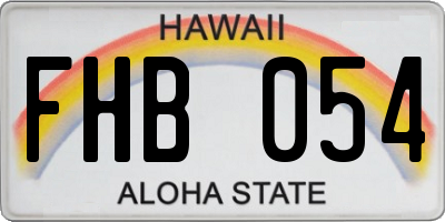 HI license plate FHB054