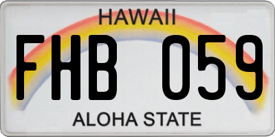 HI license plate FHB059
