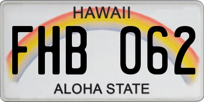 HI license plate FHB062