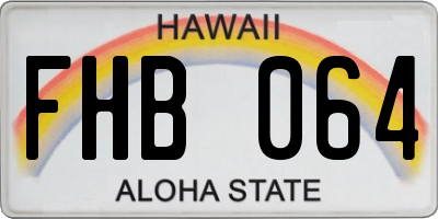HI license plate FHB064