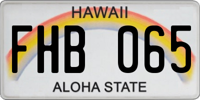HI license plate FHB065