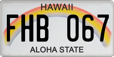 HI license plate FHB067