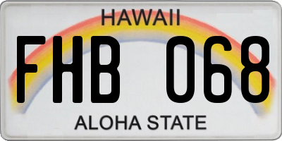 HI license plate FHB068