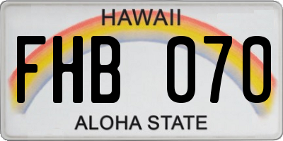 HI license plate FHB070