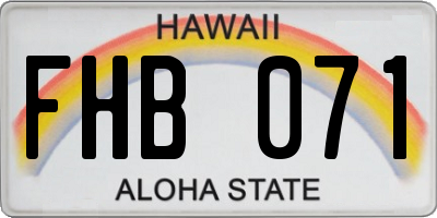 HI license plate FHB071
