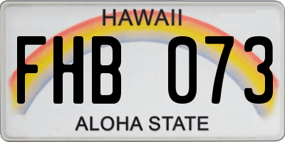 HI license plate FHB073
