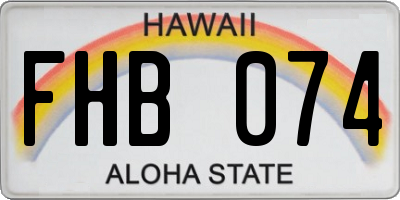 HI license plate FHB074