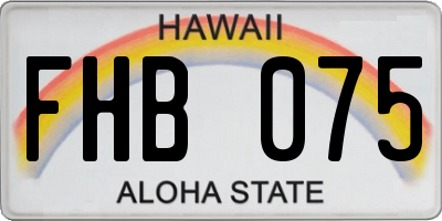 HI license plate FHB075