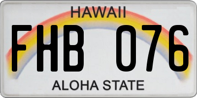 HI license plate FHB076