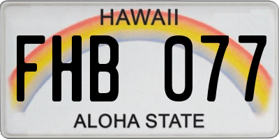 HI license plate FHB077