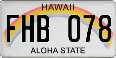 HI license plate FHB078