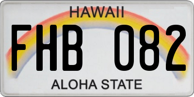 HI license plate FHB082