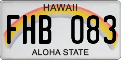 HI license plate FHB083
