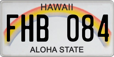 HI license plate FHB084