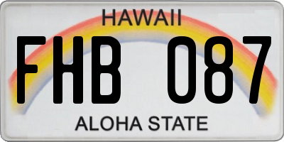 HI license plate FHB087