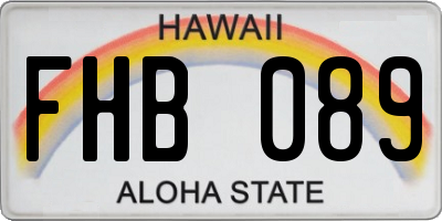 HI license plate FHB089
