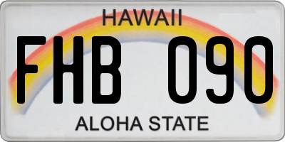 HI license plate FHB090
