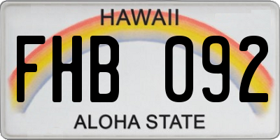 HI license plate FHB092