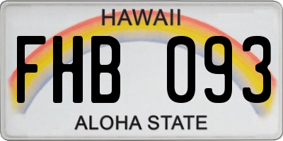 HI license plate FHB093