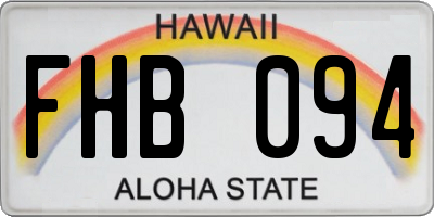HI license plate FHB094