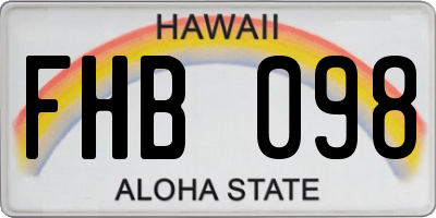 HI license plate FHB098