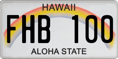 HI license plate FHB100