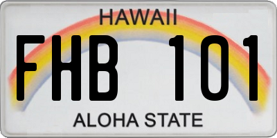HI license plate FHB101