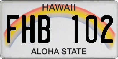 HI license plate FHB102
