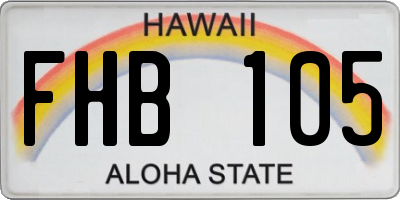 HI license plate FHB105