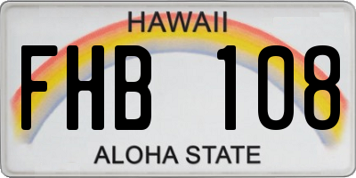 HI license plate FHB108