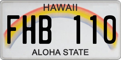 HI license plate FHB110