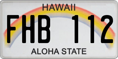 HI license plate FHB112
