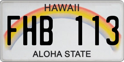 HI license plate FHB113