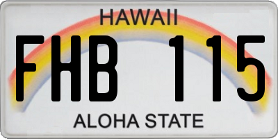 HI license plate FHB115