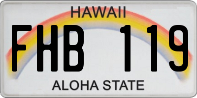 HI license plate FHB119