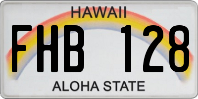 HI license plate FHB128