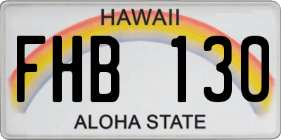 HI license plate FHB130