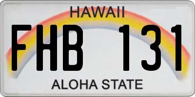 HI license plate FHB131