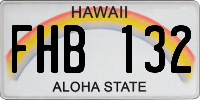 HI license plate FHB132
