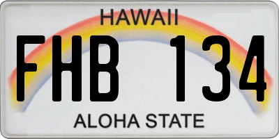HI license plate FHB134