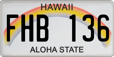 HI license plate FHB136